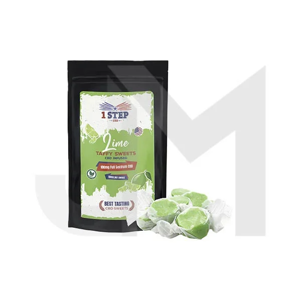 1 Step CBD 100mg Full Spectrum CBD Lime Taffy Grab Bag – 60g