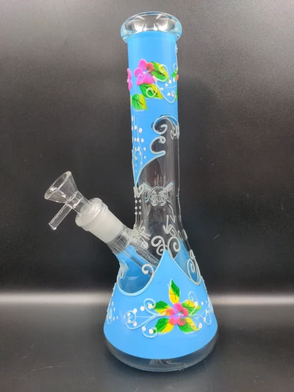 10″ Glow in the Dark Flower Themed Beaker Bong