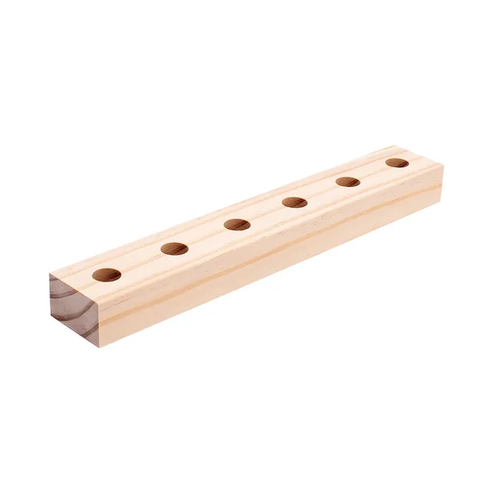 10IN Wooden Display Stand with 6 Openings for 14MM Bowl