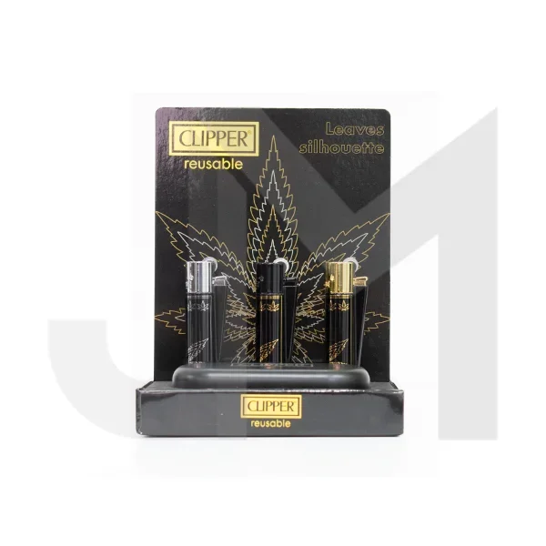 12 Clipper CMP11RH Metal Large Flint Leaves Silhouette Lighters – CM3S138UK