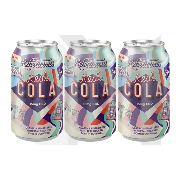 12 x Rebelicious 15mg CBD Real Cola Sparkling Soft Drink – 330ml