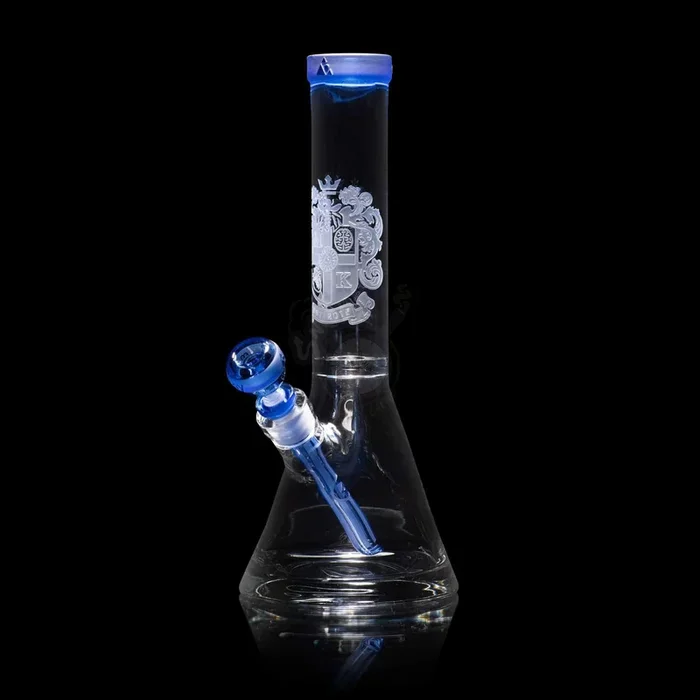 14 ” Milkyway Glass Coat Of Arms Beaker Blue (MK-1038)