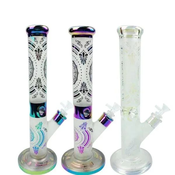 14″ Printed Straight Tube Glass Bong – Puffing Bird