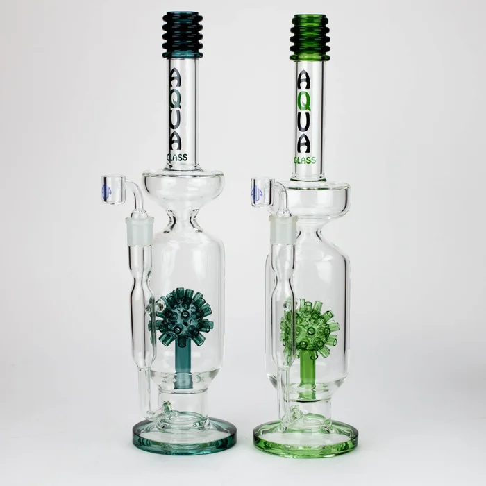 17″ AQUA Glass 2-in-1 Mine Diffuser Glass Bong