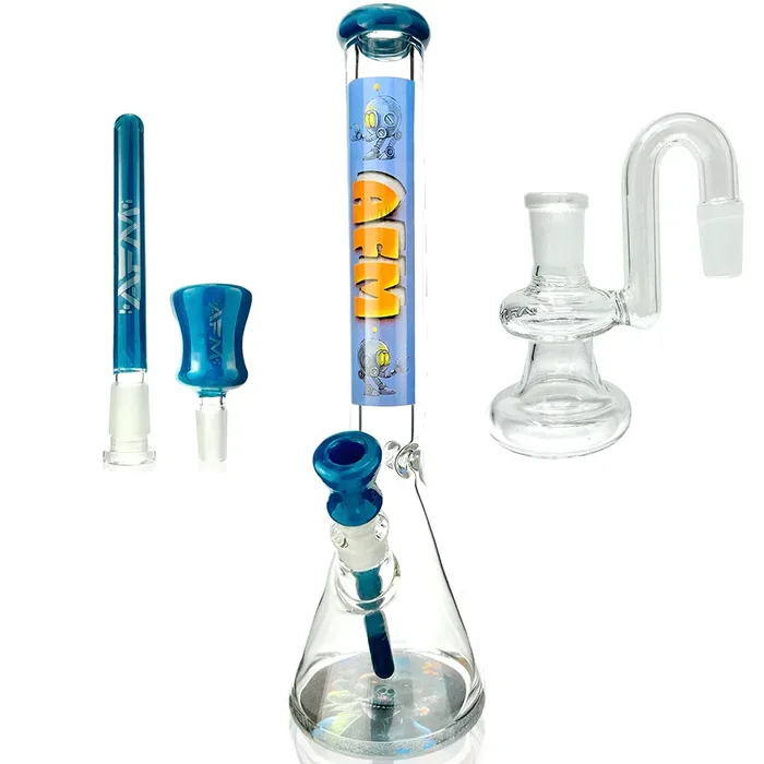 18″ AFM AI God Horus 9mm Glass Beaker Bong + Dry-Catcher Bundle Set