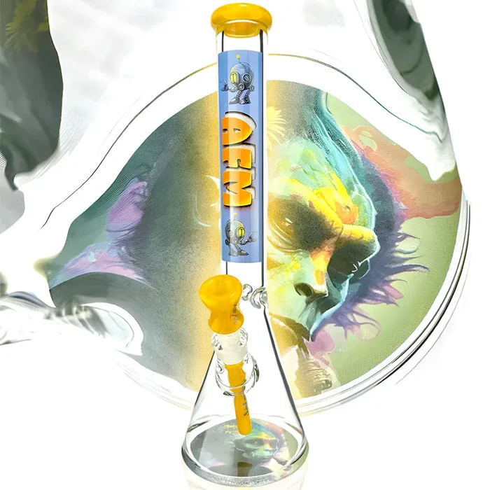 18″ AFM AI God Sekhmet 9mm Glass Beaker Bong Bundle Set