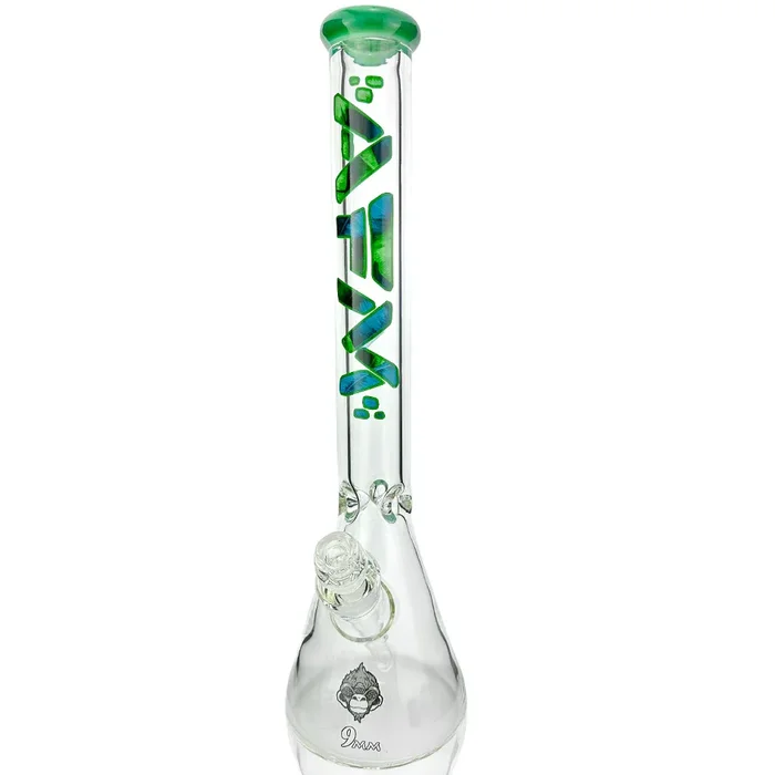 18″ AFM Glass Leaf 9mm Clear Beaker Bong Bundle