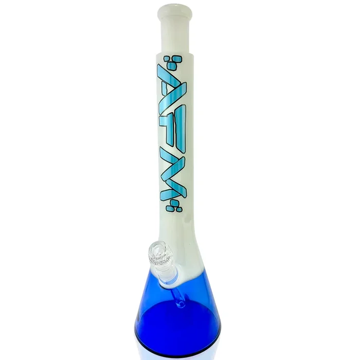18″ AFM Quasar Glass Beaker Bong – Ivory/ Ink Blue