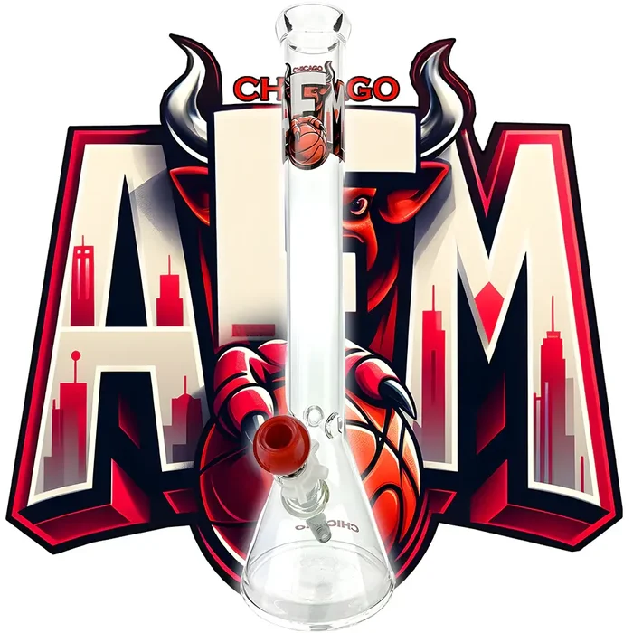 18″ Chicago Basketball 5mm Beaker Bong Bundle