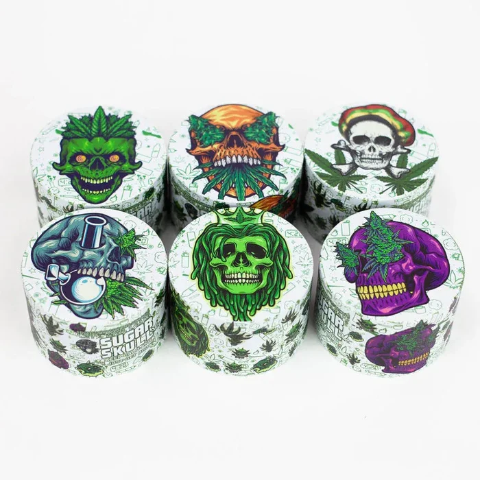 2.5″ Metal 4 Piece Grinder with New Sugar Skull Design