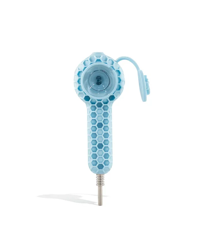 2 in 1 Silicone Hand Pipe and Nectar Straw with 10mm Stainless Steel Tip