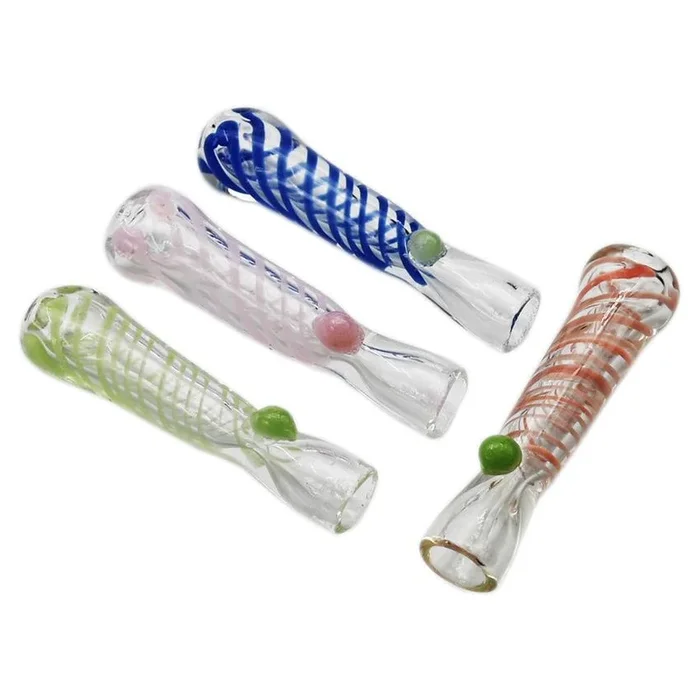 3.5 ” Milky Color Swirl Thick Chillum – Design And Color May Vary – (1 Count)