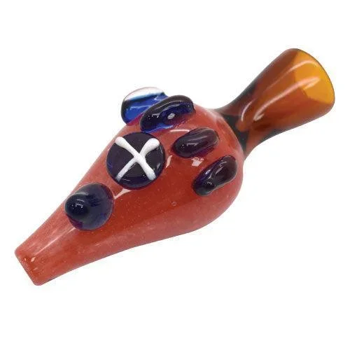 3 ” Frit Oval Bats With Multi Marbles – Color May Vary – (1, 5, or 10 Count)