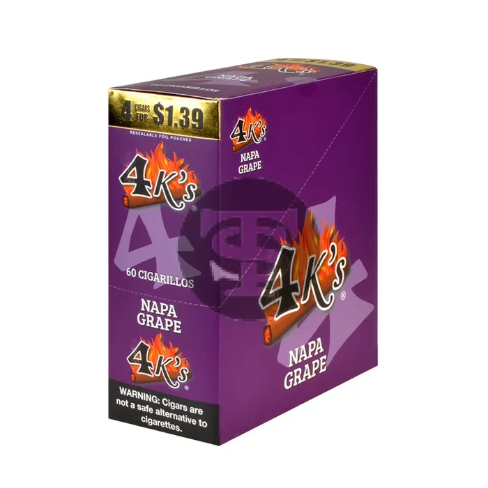 4 Kings Cigarillos Napa Grape 15-Pack of 4, Pre-Price $1.39