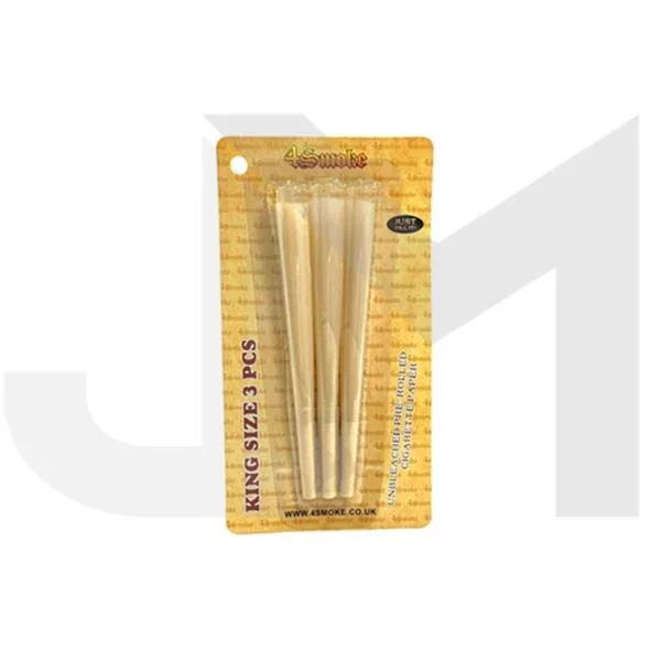 4Smoke King Size 3 piece Organic Brown Pre-rolled Rolling Paper