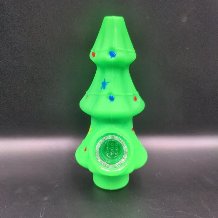 5″ Christmas Tree Silicone Hand Pipe