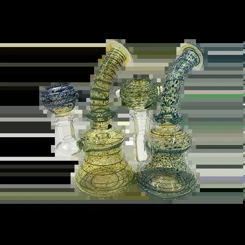 6.5″ Blue Stringer Frit Bong/Rig | Comes with Bowl