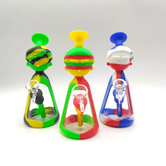 8 ” ANGRY GUY / MAD SCIENTIST SILICONE BONG (SP1059/SP1060)