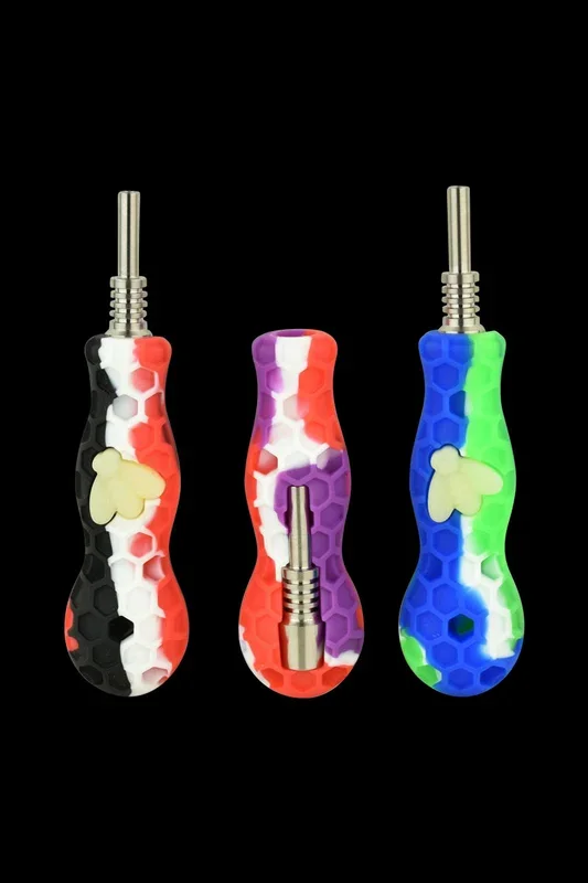 “Glow Bee ” Silicone Vapor Straw with Titanium Tip