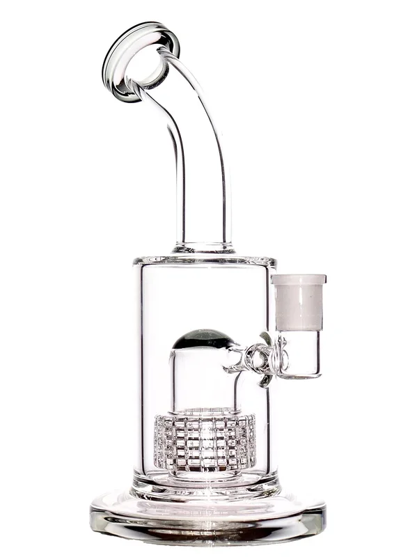 9” Bent Neck Clear Can Matrix Perc Rig