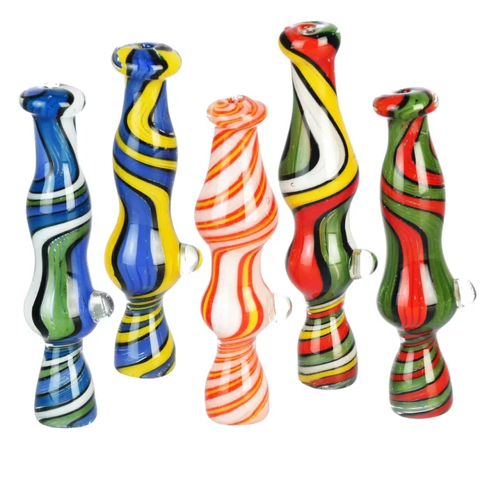 AFG Distribution – Dancing Colors – Wig Wag – Chillum Pipe – 3.75 ” – Colors Vary