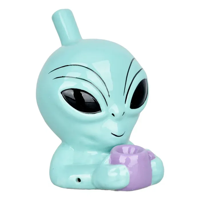 Alien Ceramic Hand Pipe | 5″