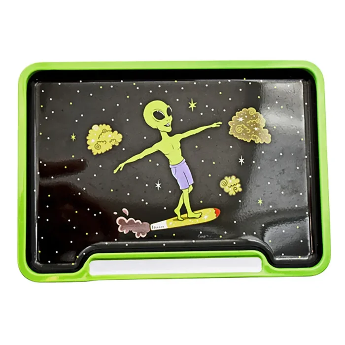 Alien Doobie Surfer Rolling Tray Box – 8″x5.75″