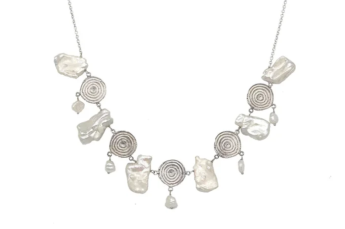 AMNA Round Spiral with Mother of Necklace Jewelry ASJ-N16