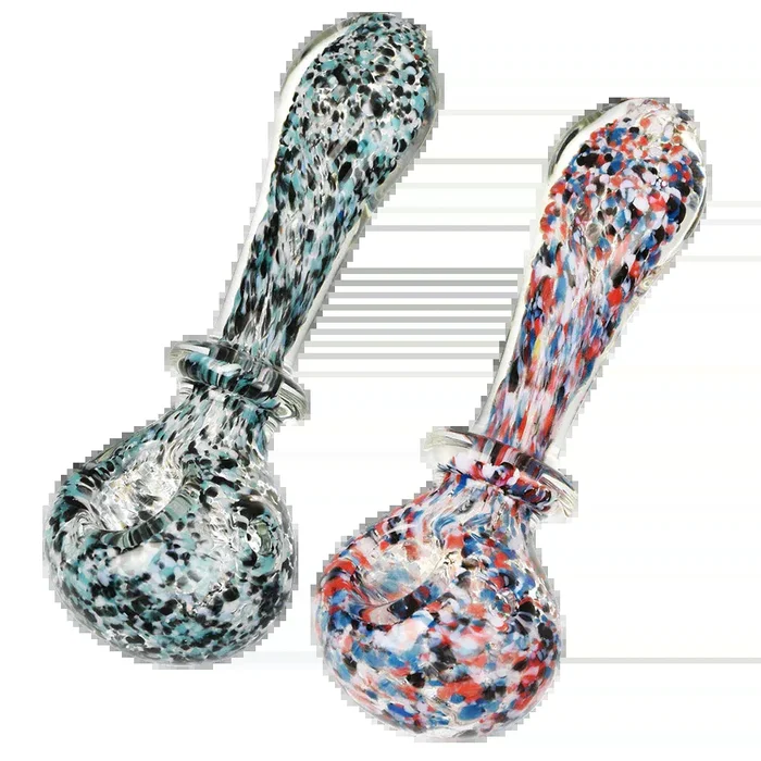 Asteroid Field Fritted Glass Spoon Pipe