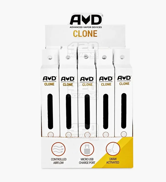 AVD | ‘Retail Display’ Clone Vape Batteries | 350mAh – Black – 25 Count