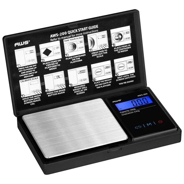 AWS Digital Pocket Scale Series – 200g x 0.01g / Black
