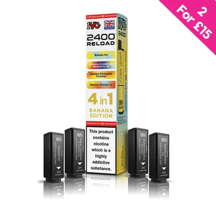 Banana Edition – IVG 2400 Reload 4-in-1 Prefilled PODS