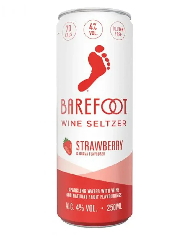 Barefoot Strawberry & Guava Fruit Hard Seltzer Can, 250 ml