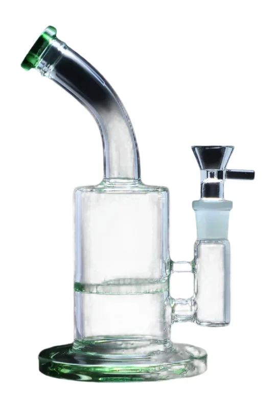 Bent Neck with Honeycomb Perc Bong – Green – 9 in.