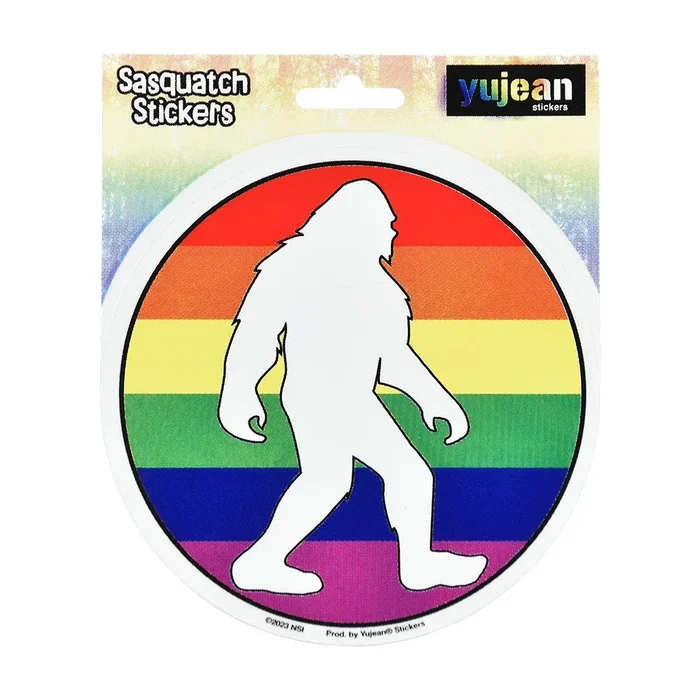 Bigfoot Rainbow Pride Round Sticker – 4.5″