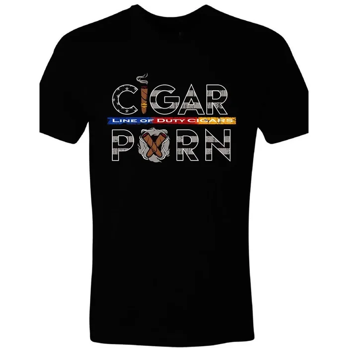 Black Cigar Pxrn Line of Duty Men’s Crew Neck T-Shirt