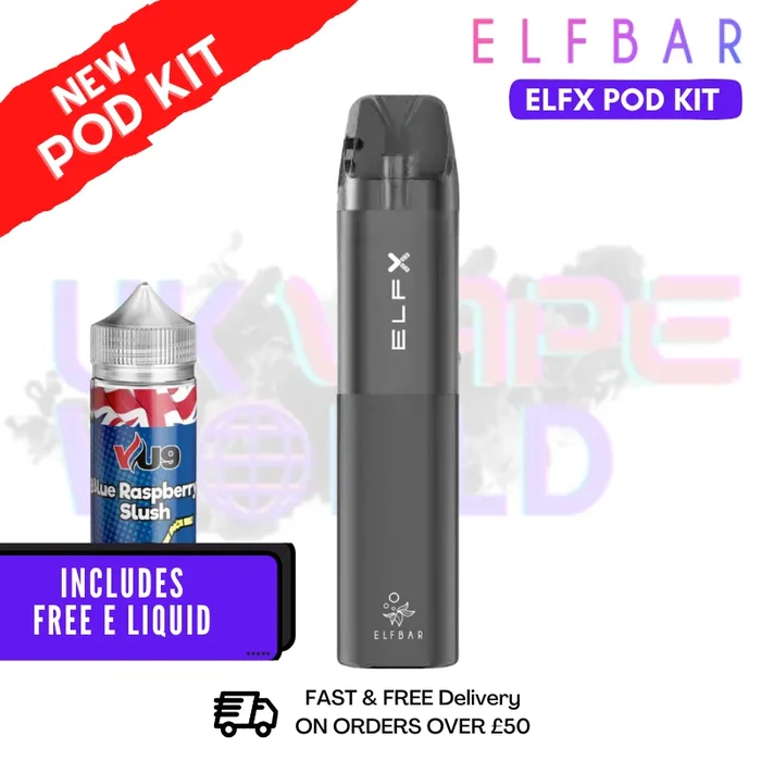 Black Elf Bar ELFX Refillable Pod Vape Kit