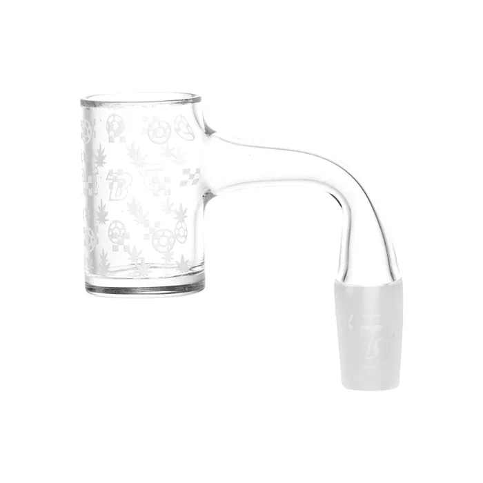 Blazy Susan Flat Top Etched Quartz Banger – 14mm M