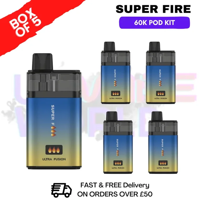 Blue Cherry Edition SuperFire 60K Ultra Fusion Box Of 5