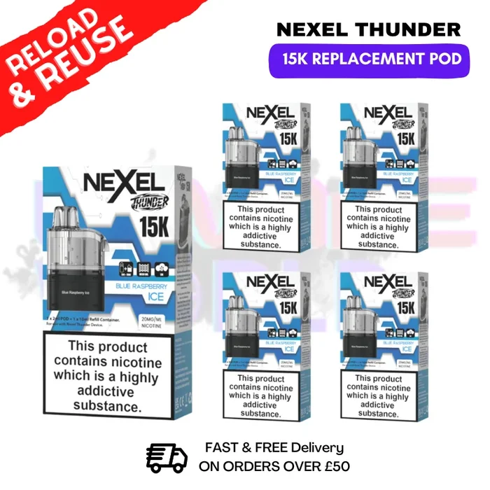 Blue Raspberry ICE Nexel 15K REPLACEMENT PODS BOX OF 5