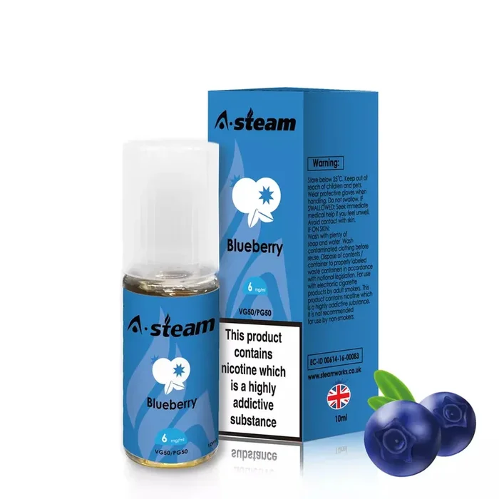 Blueberry A-Steam 10ml Premium E-Liquid – Pack of 10 Bottles