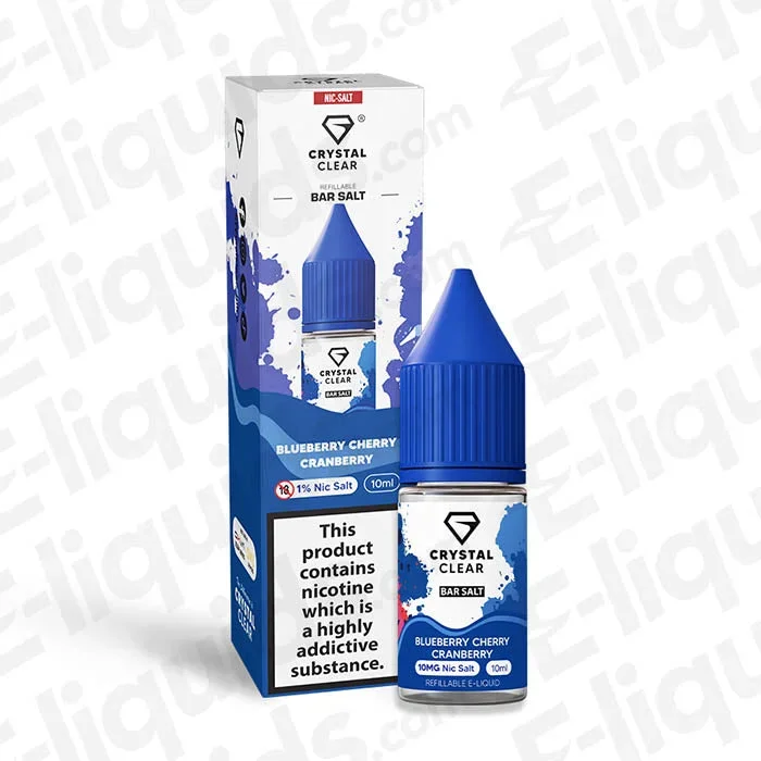 Blueberry Cherry Cranberry Nic Salt Vape Juice by Crystal Clear Bar Salts