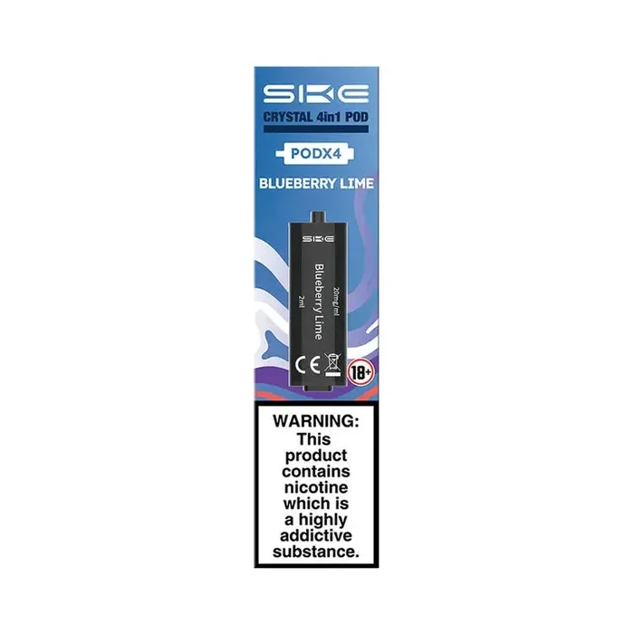 Blueberry Lime SKE Crystal 4-in-1 Prefilled Pods – 2400 Puffs, 20mg, 2ml