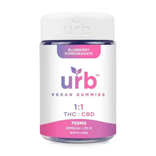 Blueberry Pomegranate – Urb 1:1 THC CBD Gummies 750MG