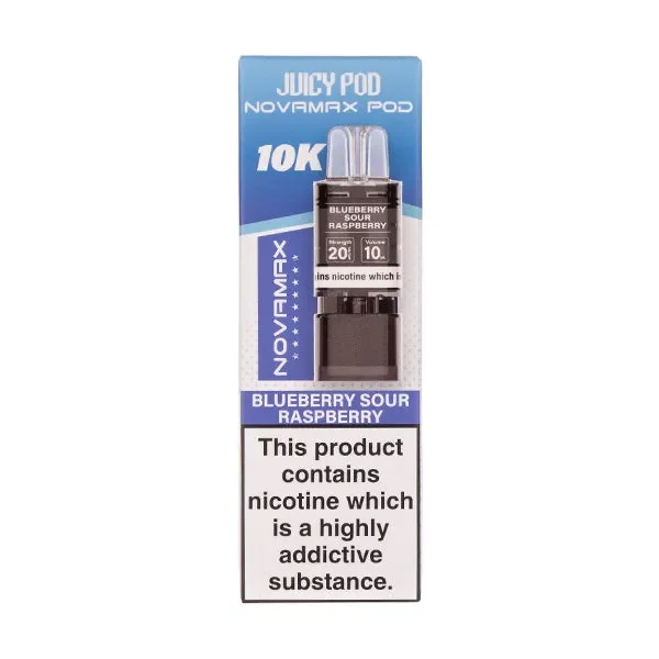 Blueberry Sour Raspberry Novamax 10k Prefilled Pod + Refill by Juicy Pod