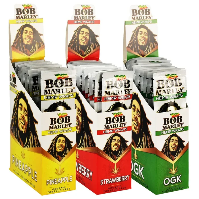 Bob Marley Organic Hemp Wraps 25-Pack | 2 Flavored Wraps per Pack