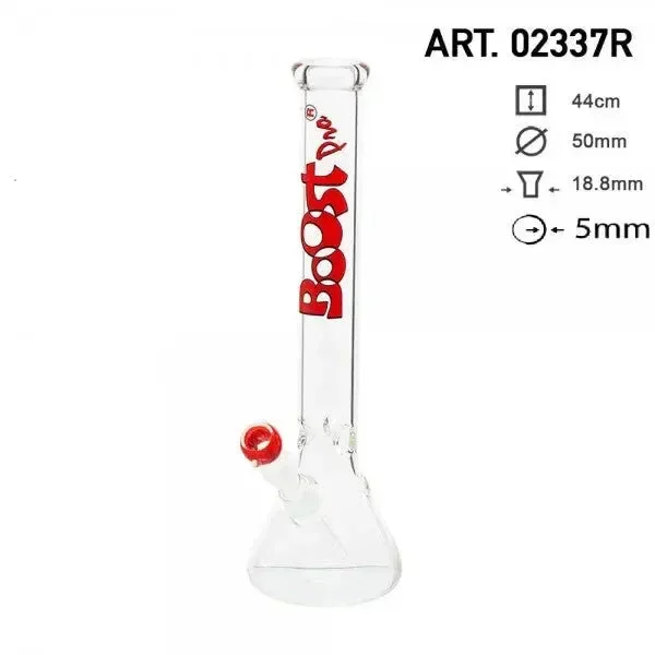 Boost | 17″ Red Beaker Base Glass Water Pipe