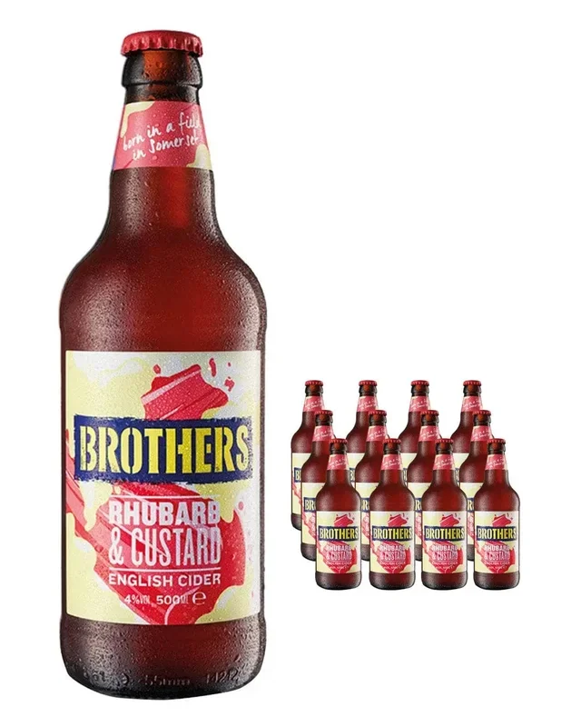 Brothers Rhubarb & Custard Premium Cider Multipack, 12 x 500 ml