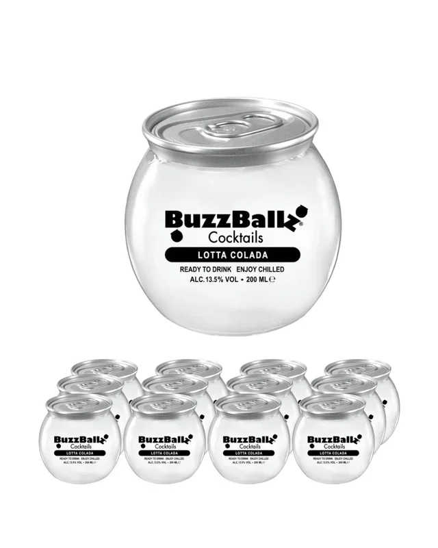 BuzzBallz Lotta Colada Cocktail Pack of 12, 200 ml each
