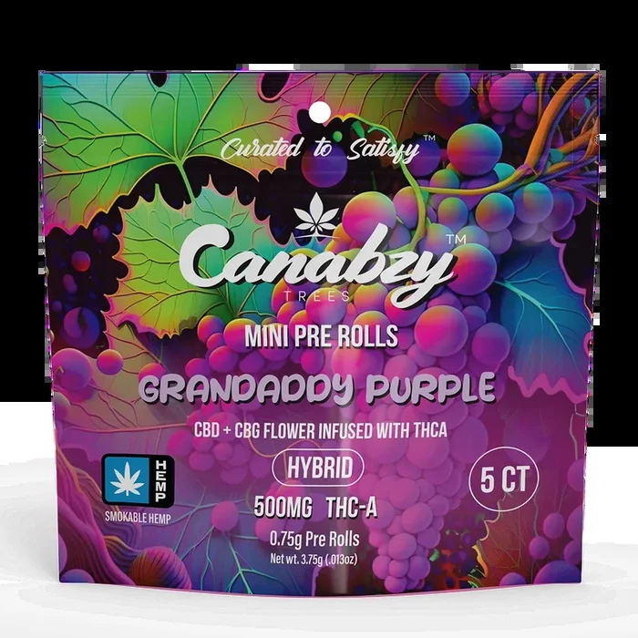 Canabzy – THCA – Mini Pre Rolls – Grand Daddy Purple – 500MG